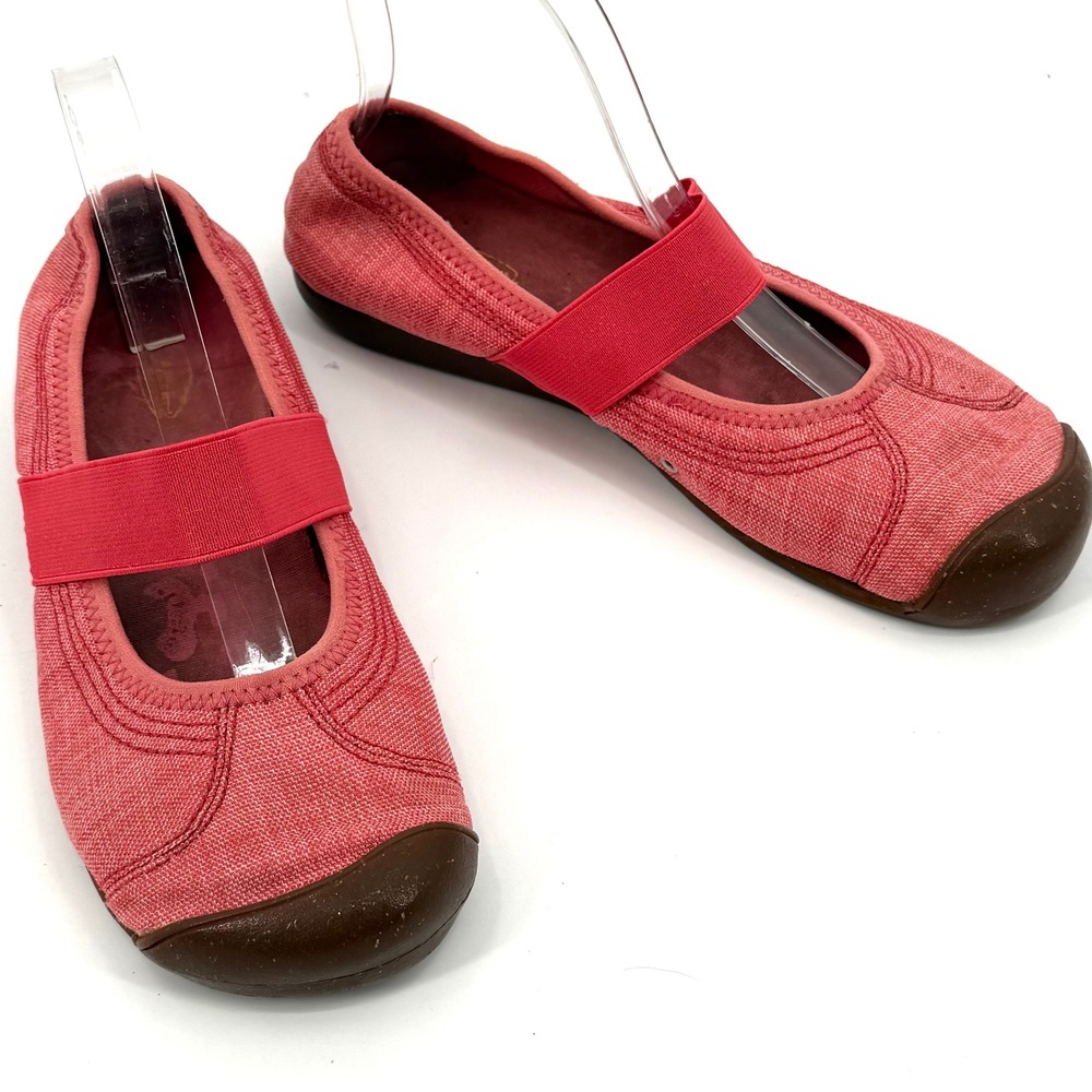 Keen Sienna MJ Red Canvas Mary Jane Slip On Shoes Flats Womens Size 9.5